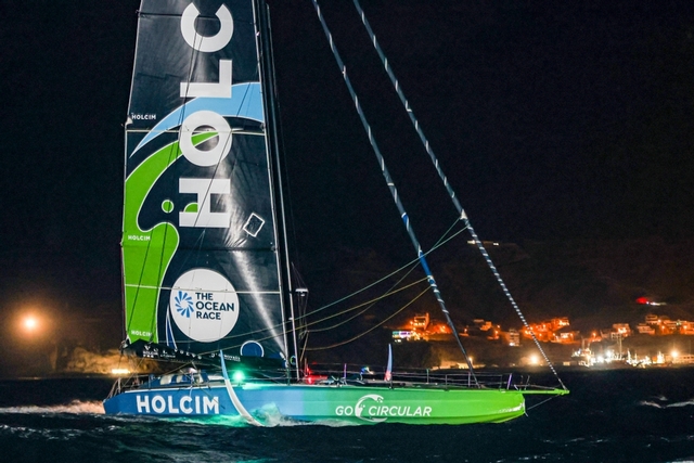 21 January 2023, Holcim - PRB Team, IMOCA winner of Leg 1, arrives to Cabo Verde.
